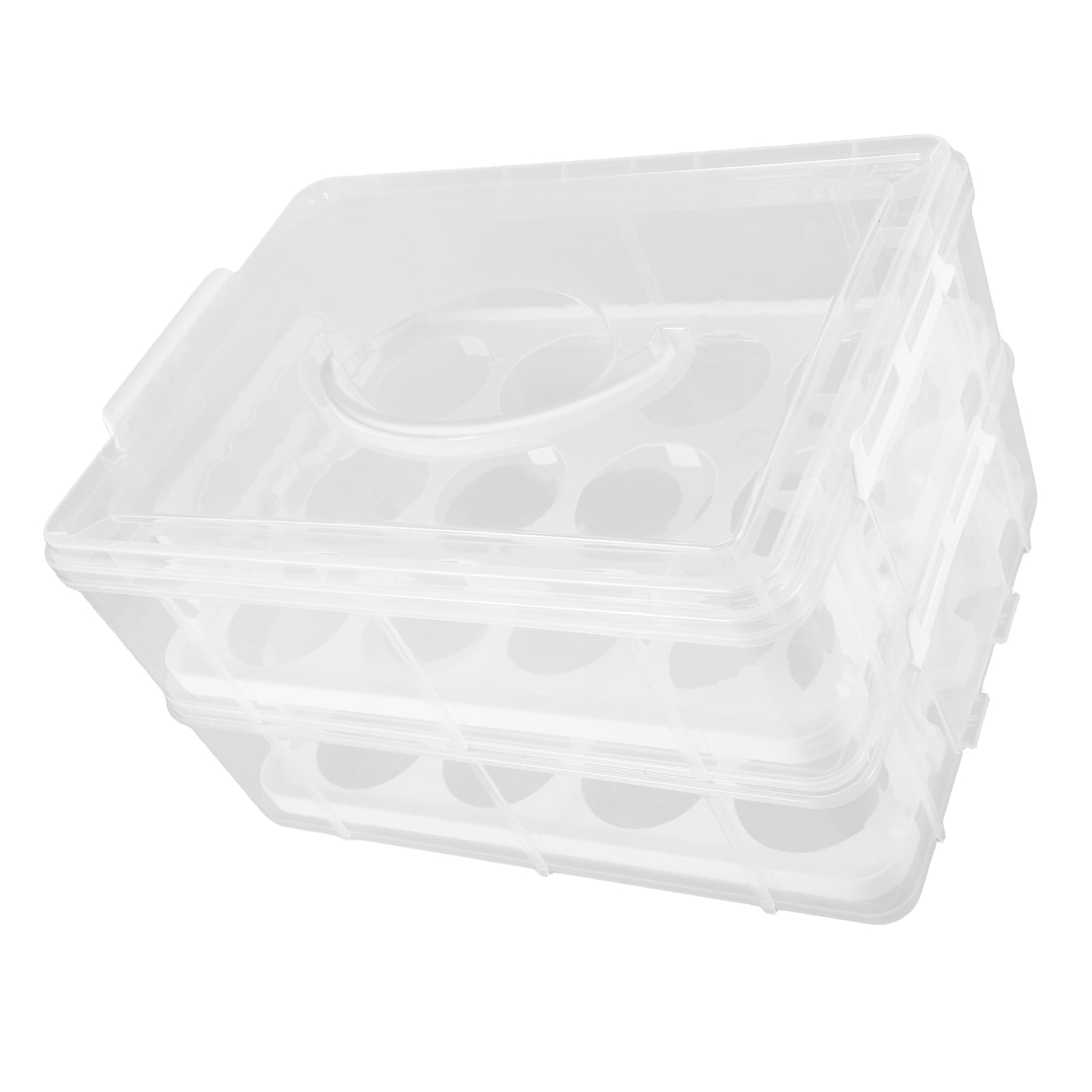 GOOHOCHY Cupcake Packing Box With Handle Egg Tart Container With Handle Portable Dessert Carrier With Cover Cupcake Carrying Box Cupcake Carrier For Outdoor