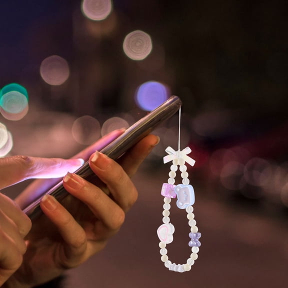 GOOHOCHY Cute Phone Charm with Beaded Lanyard for Handsfree Use Safe and Durable Acrylic 0.5in Wide