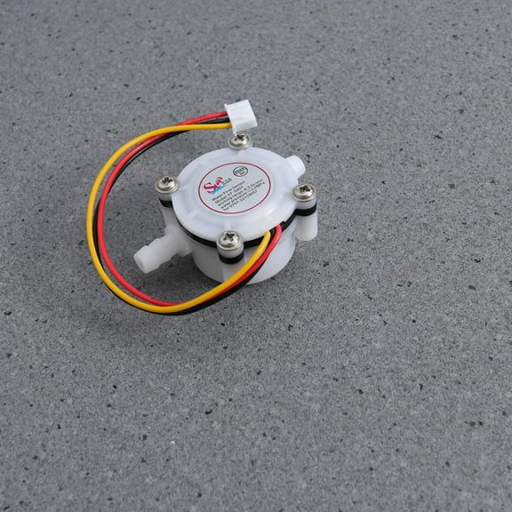 GOOHOCHY DC 5V-24V Water Flow Sensor Hall Sensor Flowmeter Coffee Dispenser Counter Fluid Control 0.3-6L/min (White)