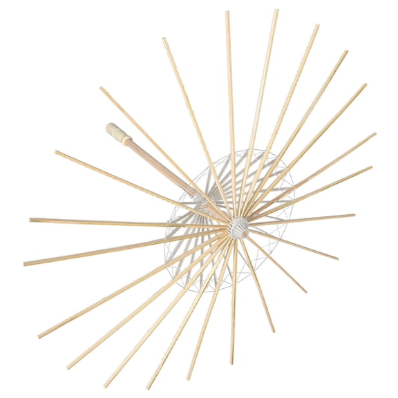 GOOHOCHY Beige Bamboo DIY Oil Paper Umbrella Frame for Kids and Adults Wedding Props Decorative Parasol Small Size