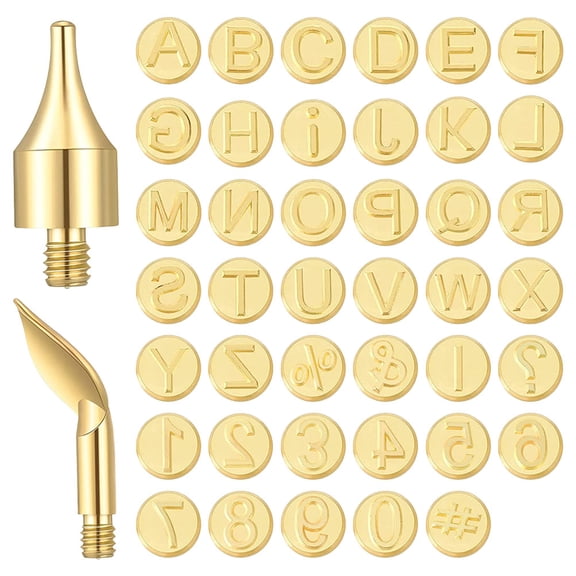 WEUVEB DIY Pyrography Carving Number Brass Tip Golden 1 Set