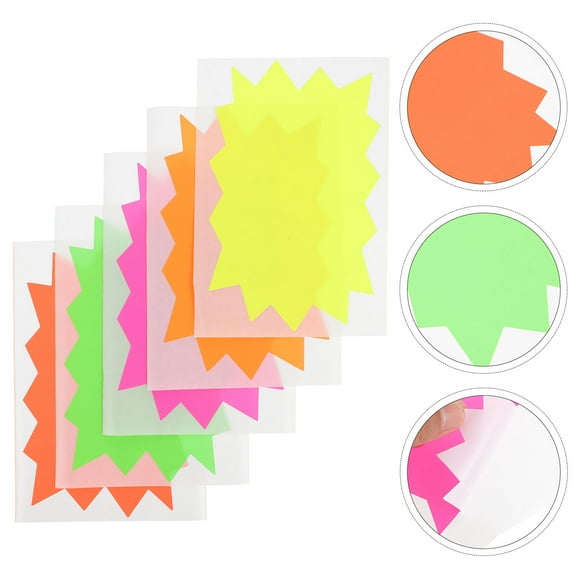 GOOHOCHY DIY Label Fluorescent Stickers Easy to Peel off Stickers 11X7X0.1CM Colorful