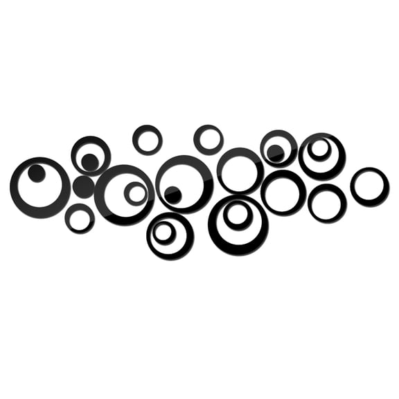GOOHOCHY DIY Wall Stickers Removable Round Dots Circles Acrylic Decal Art Murals for Home Living Room Bedroom Decoration (Black)