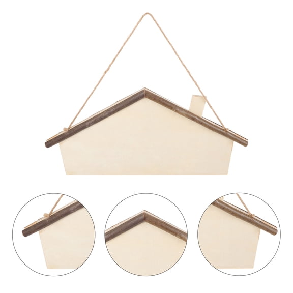 GOOHOCHY DIY Wooden Sign Blank for Craft Projects and Home Decor Beige Christmas Hanging Wood Signs with Rope 6.5x3.5 Inches