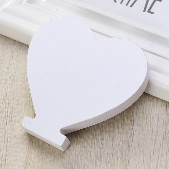 ADDHAT White Wooden Heart Shape Table Sign for Wedding Use and Birthday Table Decoration