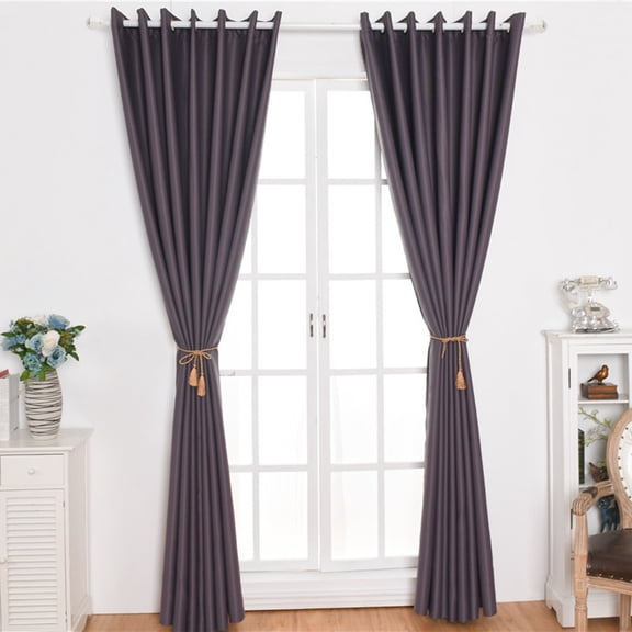 GOOHOCHY Dark Grey Polyester Curtain for Home with Blackout Feature and Decorative Style for Living Room Window 213x132cm