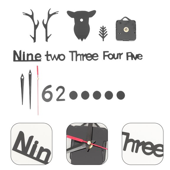 GOOHOCHY Decor Silent Sweep Movement Clock DIY Office