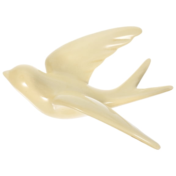 HINTRMENT Ceramic Bird Wall Adornment Beige Art Decor for Home and Hotel Use