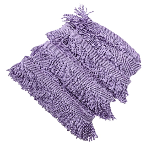 1 Roll Purple Tassel Fringe Lace Ribbon 6cm for DIY Window Shades, Floral Curtains, Crafts, Home Decor, Gold Trim Polyester Yarn