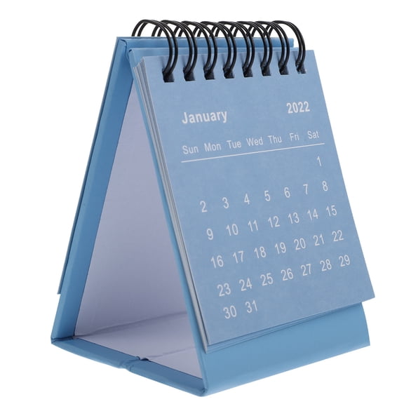 GOOHOCHY Desk Calendar with Frame 1Pack Blue Paper 9.8x7.6in for Plan Recording