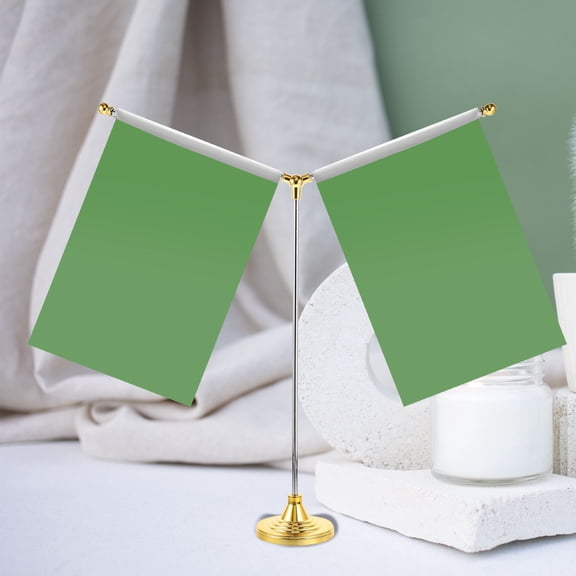 GOOHOCHY Desk Flag Pole with Stand Metal Flag Pole Stable Base Flag Holder Negotiation Table Flag Stand