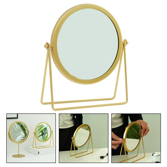 GOOHOCHY  Desktop Vanity Mirror Makeup Women Mirrors Miss Girl Golden
