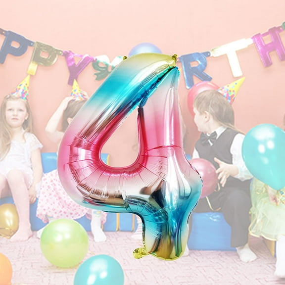 GOOHOCHY Digital Aluminum Film Balloon Number Four Bridal Shower Decoration