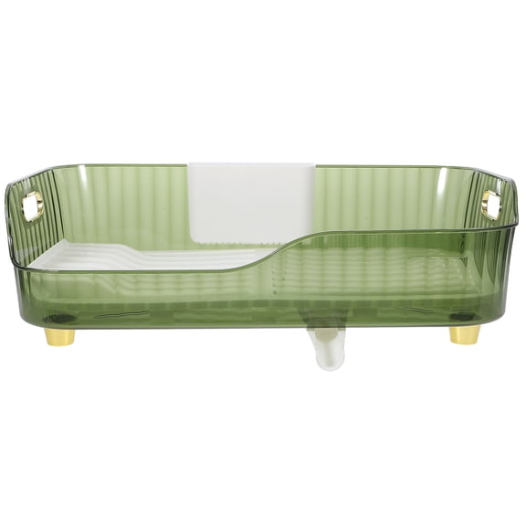 FUTUREORYY Families Dish Drying Rack Plastic Green 1Pack 16.7X10.4X5.1In