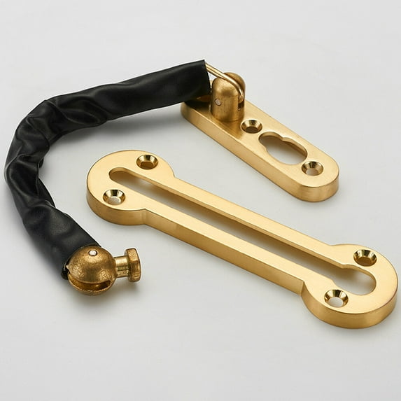 GOOHOCHY Door Lock Extruded Chain Door Chain Solid Zinc Alloy Thicken Security Door Chain,Slide Bolt Chain Door Guard, Extruded Chain for Home Apartment Hotel Motel Dormitory Brush (Golden)