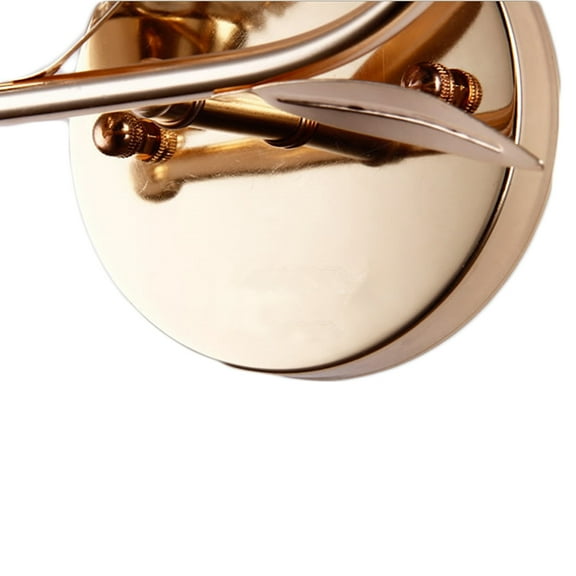 GOOHOCHY Double Gold Flower Sconce Golden Crystal Wall Light Bedroom Power Lamp
