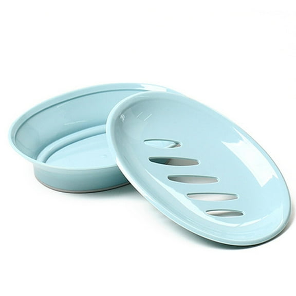 GOOHOCHY  Double Soap Container Boxes Plastic Draining Dish