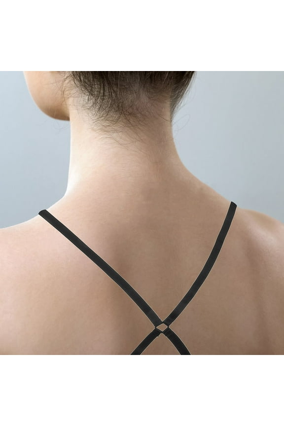 Dress Straps For Strapless Dress 2Pcs Black Nylon Adjustable Non Slip Cross Back Design