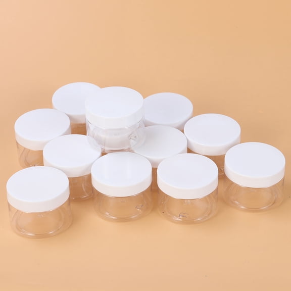 FUTUREORYY Lotion Containers Empty Clear Plastic Clay Storage Favor Jars Straight Sided 12Pcs