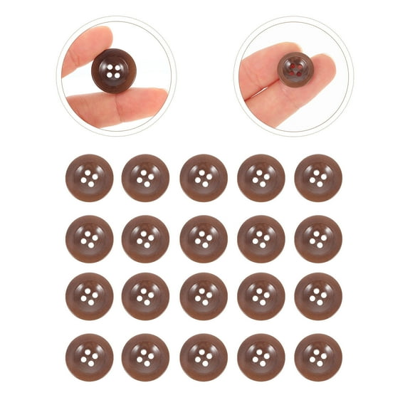 GOOHOCHY Durable Coffee Buttons for DIY Projects and Clothing Decoration 20 Pieces Four Hole Sewing