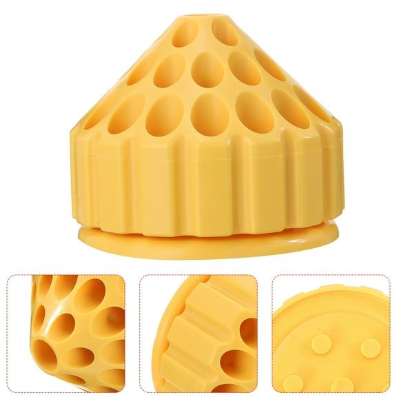 FUTUREORYY 1Pc ABS Drill Bits Storage Case Yellow with Stable Base and Honeycomb Space Saving Design