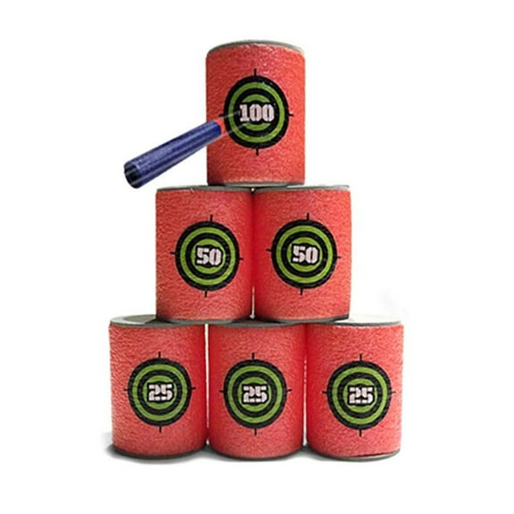 GOOHOCHY EVA Toy Shoot Cans for Kids War Game Targets 4.6 x 6.2cm Safe Soft Material