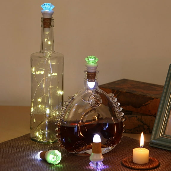 GOOHOCHY EcoFriendly LED String Lights with Bottle Stopper Design for Decoration White Plastic and Cork 70 Characters