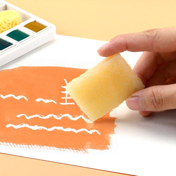 GOOHOCHY 3Pcs Natural Rubber Painting Cleaner Yellow Art Brush Tool for Cleaning Use