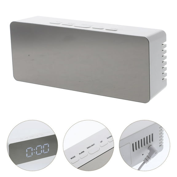 TABLZONE Goohochy White ABS Alarm Clock, Practical Digital Clock for Home, Bedroom, Office Use with Easy-to-Read Display