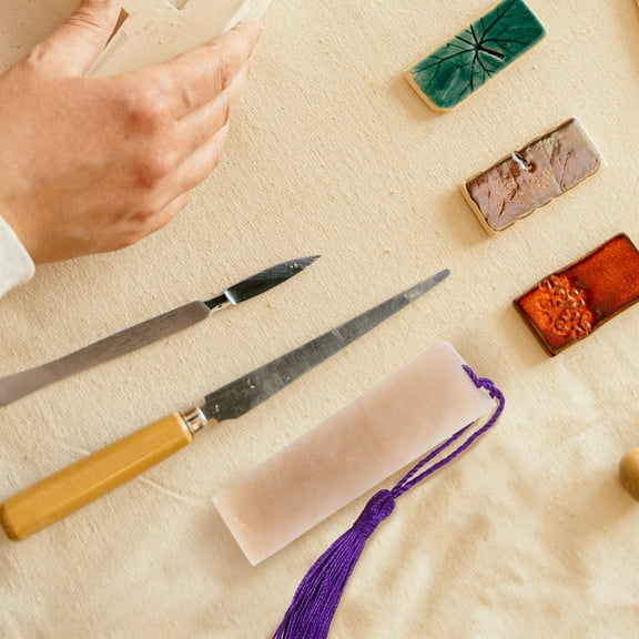 GOOHOCHY Chinese Stone Seal Stamp with Tassel for and Painting, Blank Engraving Stone for Beginners, Traditional Style