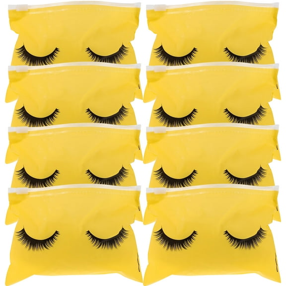 GOOHOCHY Eyelash Pattern Makeup Bag 50Pcs Zipper Pouch EVA Dustproof For Women Daily Use Outdoor Travel