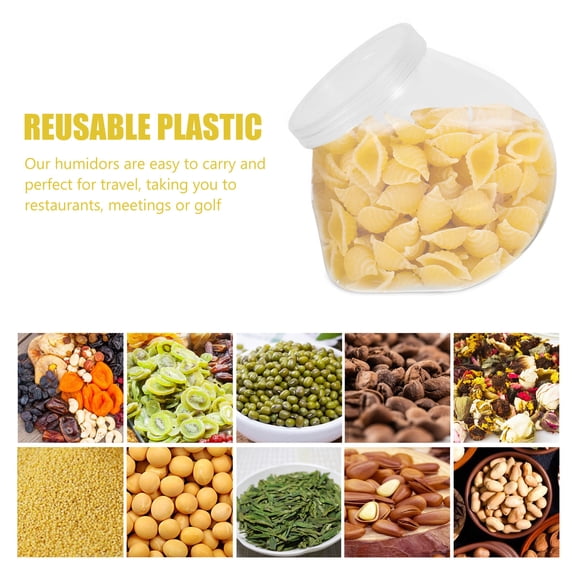 GOOHOCHY Transparent Reusable Plastic Bottles with Lids for Home 2000ml Wide Mouth Storage Containers