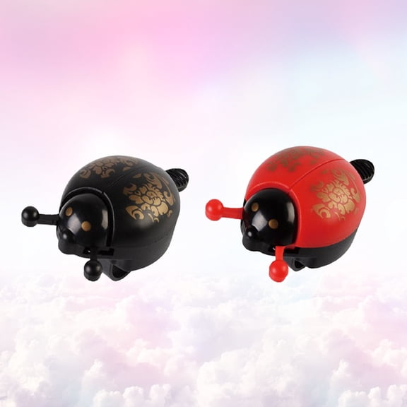 Mobutofu 2Pcs Mountain Bike Bell Black Adorable Lady Beetle Shape with Clear Loud Sound