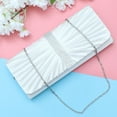 thumbnail image 1 of GOOHOCHY Fashion Rhinestone Pleated Evening Bag Temperament Stylish Handbag Shoulder Bag for Women Girls (White), 1 of 8