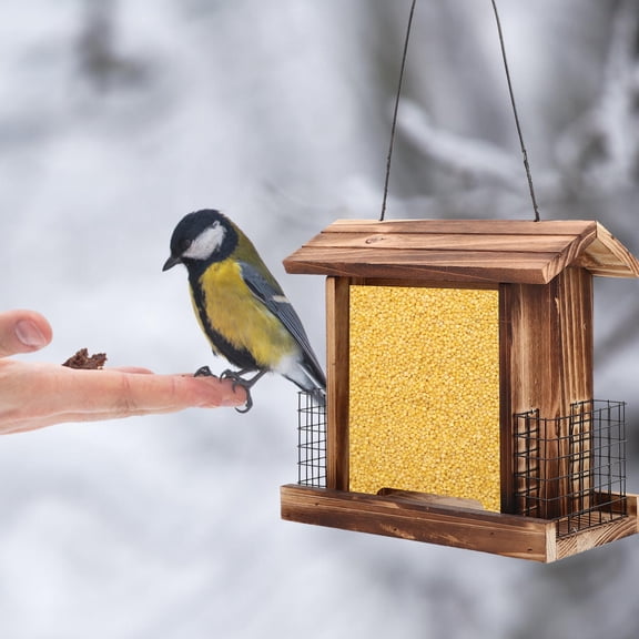 GOOHOCHY Feeders Bird House Feeding Facility for Birds Bird Feeder 23X12X21.5CM