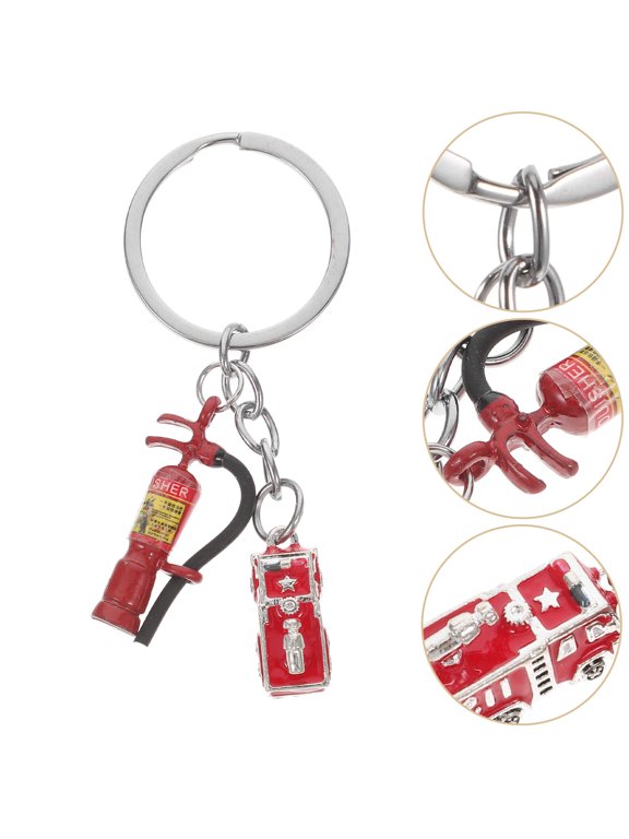 Firefighter Keychain Multi Retro 1Set