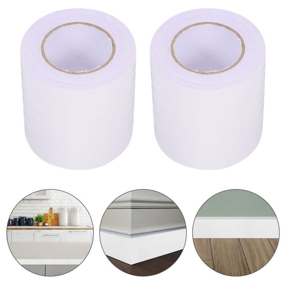 GOOHOCHY Flexible PVC Baseboard Trim with Self-Adhesive Backing, White Decorative Skirting Sticker for Walls, 5 Meters Long