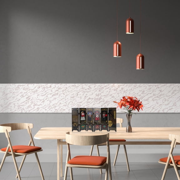 GOOHOCHY Folding Screen Wooden Panel Mini Room Divider for Desktop in Chinese Style