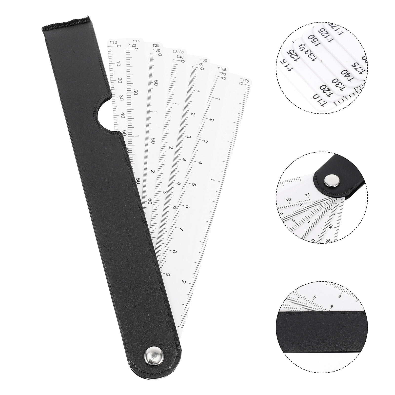 5b Fan Scale Ruler GOOHOCHY Small Ruler Foldable Fan Shape Multifunctional Scale - Walmart.com