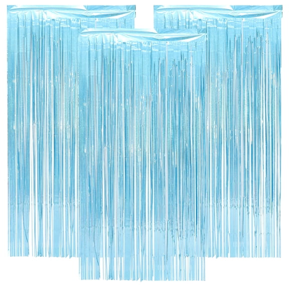 GOOHOCHY Fringe Curtain Decorative Backdrop for Parties and Events 3Pcs Plastic