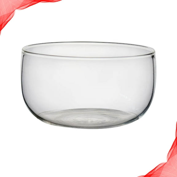 GOOHOCHY Large Transparent Glass Serving Bowl, Clear Fruit Bowl Size 1 for Kitchen and Dining