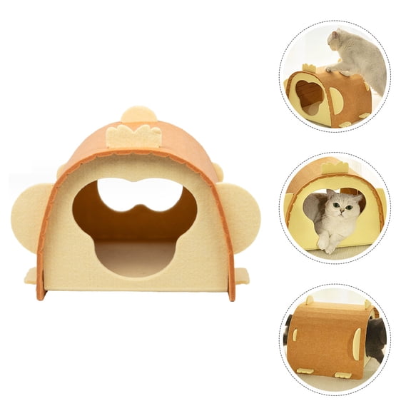 GOOHOCHY Funny Pet Tunnel Comfortable Cat Resting Nest Winter Warm Small Cat Bed Detachable Cat Hut