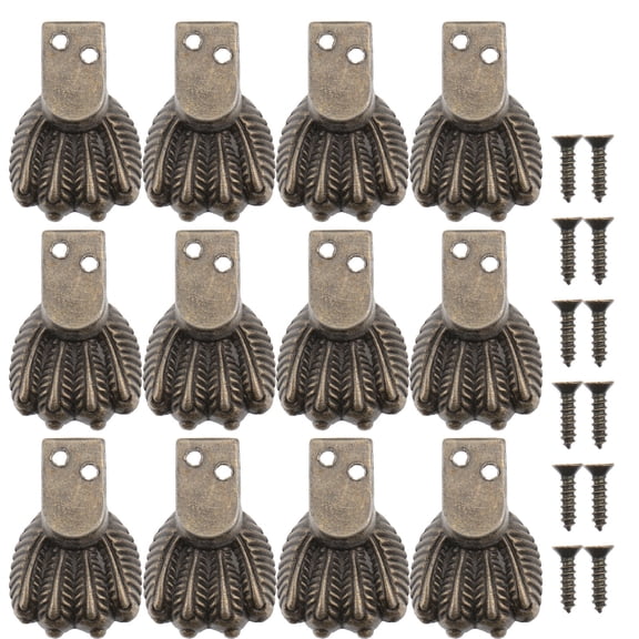 ADDHAT Furniture Foot Protector Zinc Alloy Non Slipping 12Pcs 1.3X0.8X0.5In