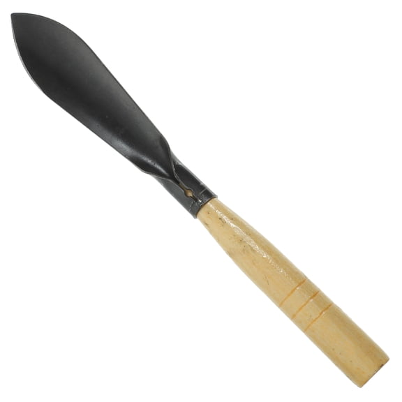 GOOHOCHY Small Garden Shovel with Wooden Handle, Black Color, 5.9 Inches for Digging and Planting
