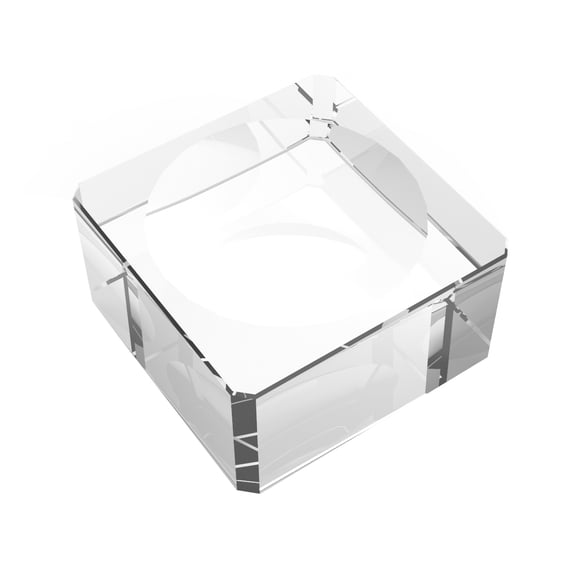 GOOHOCHY Garneck Clear Crystal Stand with Camber Concave Glass Base Holder for Educational Display and Model Presentation