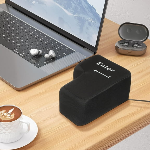 GOOHOCHY Giant Enter Button Computer Plush Big Desk Work Travel Black