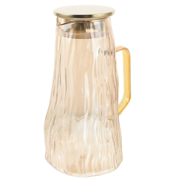 FUTUREORYY Thickened Glass Water Pitcher for Iced Tea and Juice with Golden Finish