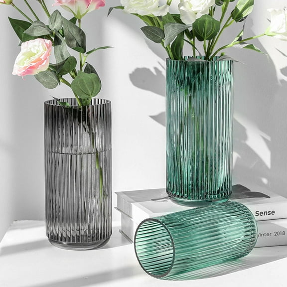 HINTRMENT Creative Decorative Vase Glass Dark Green 1PC