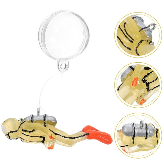 GOOHOCHY Glow in the Dark Fish Tank Diver Ornaments Floating Diver Decoration Aquarium Diver Ornaments