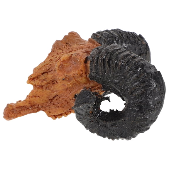 GOOHOCHY Goat Wall Mount Miniature Resin Goat Skull Landscape Animal Sculpture Tiny Halloween Skull Decor Small Animal Figurines For Home Retro Decor